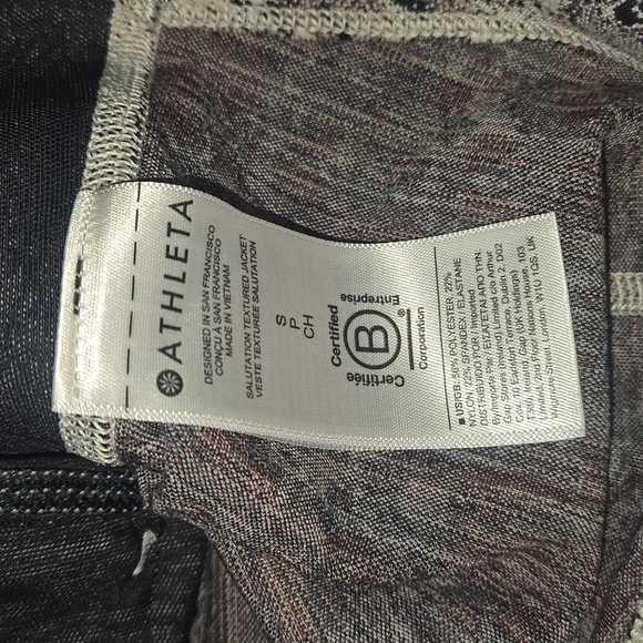 Athleta Salutation Textured Jacket Black/Gray/Purple Size S - Picture 9 of 10